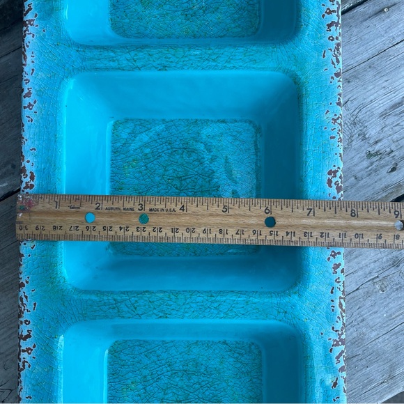 Pier 1 turquoise blue melamine appetizer serving tray - Picture 4 of 8